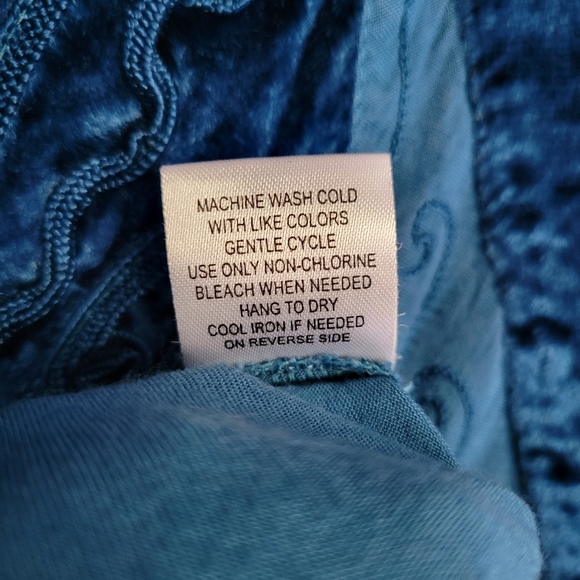 *SOLD* The Pyramid Collection Blue Maxi Dress Boho Embroidered 2X - Picture 11 of 14